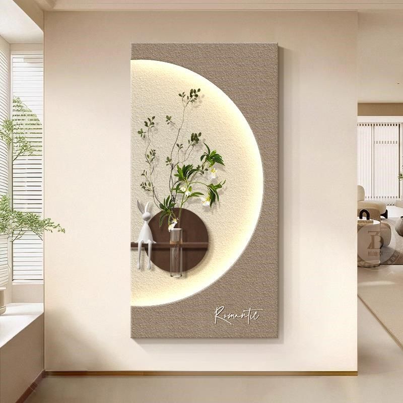 水培绿植c入户玄关装饰画奶油风立体砂岩壁灯画高级感走廊过道挂,家居饰品,氛围画/灯画,淘宝优惠券,粉丝福利购,淘宝优惠卷