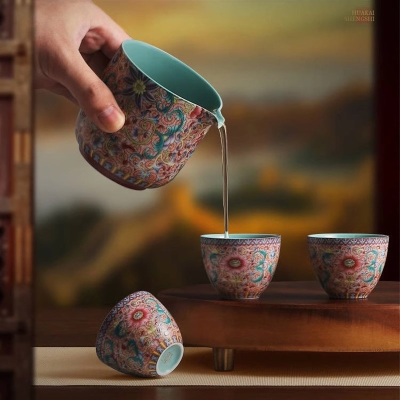 五言六器景德镇手工陶瓷茶u杯主人杯套装旅行装送礼精选精美礼盒