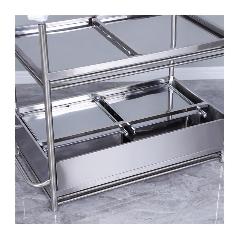 良至不锈钢e推车移动置物架器械车车小推车器械工具车仪器车带