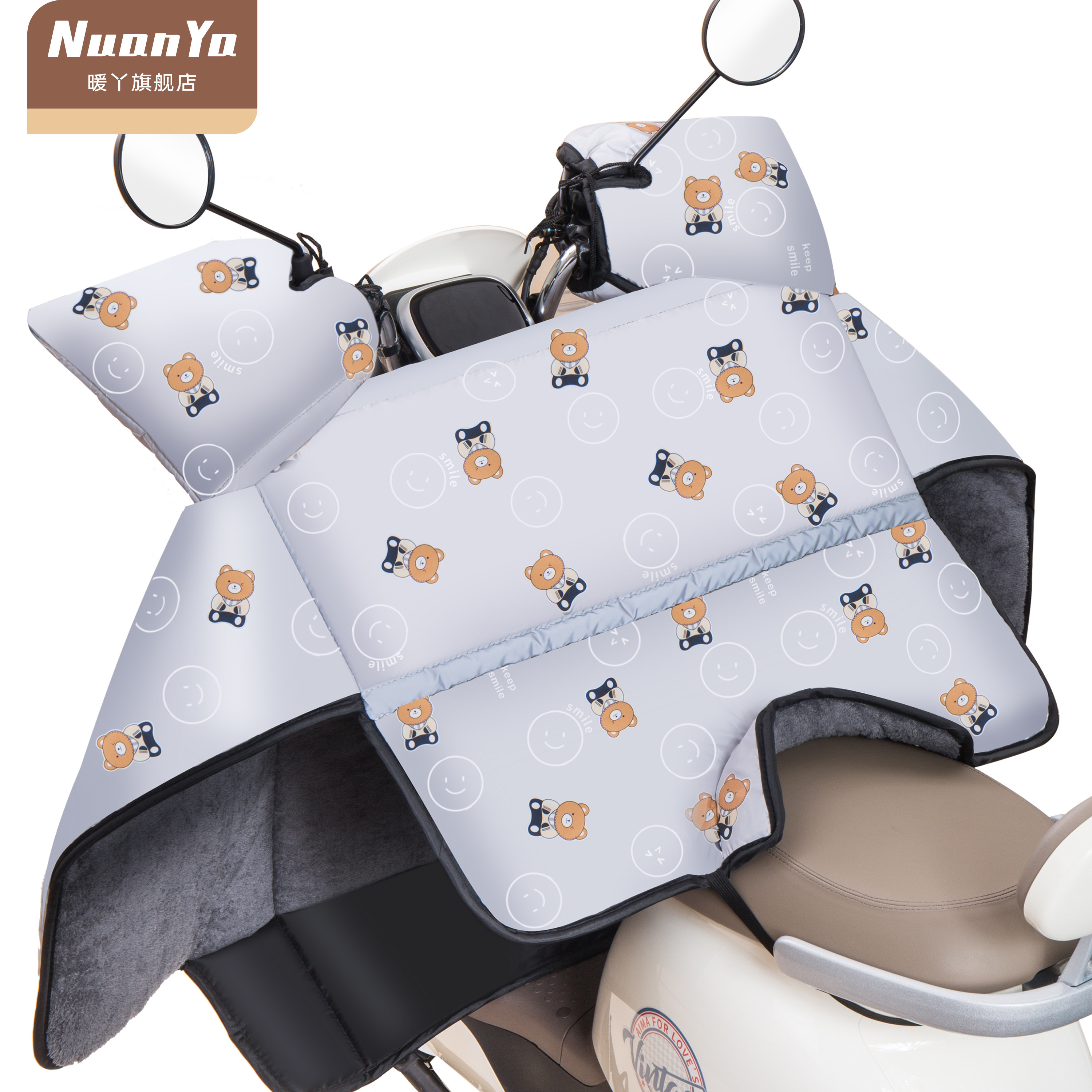 电动车挡b风被冬季防寒加绒防风罩电瓶机车加厚防水春秋四季通用