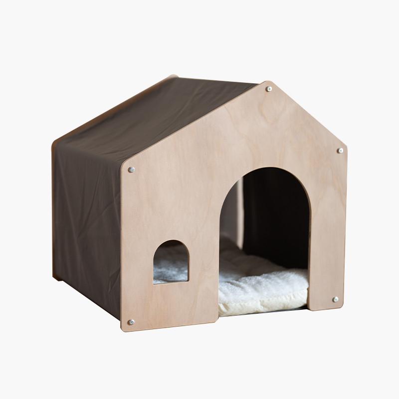 猫窝四季通用木质猫屋半封闭可拆卸安全感L帐篷一体猫舍狗窝宠物