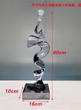 现代家居抽雕塑象透明树脂软装艺术摆件别墅玄关酒柜电视柜艺术品