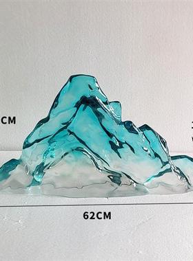 现代简约透明树脂假山雕塑酒店大堂售楼处别墅玄关装饰工艺品摆件