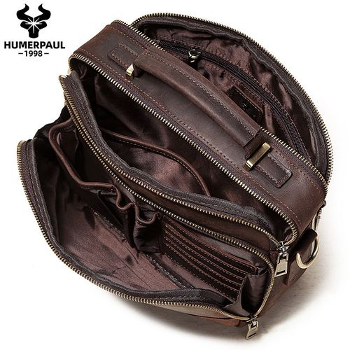 Top Quality Genuine Leather Male OffHice Bags Casual Shoulde