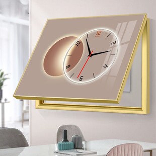 电表箱装饰画带钟表免打孔电闸箱遮挡挂画配电箱现代Y简约晶瓷挂
