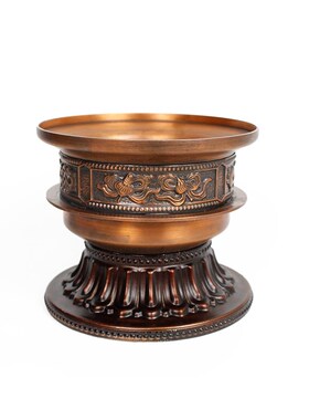 紫铜八宝锅铜锅摆件工艺品民族风中国风装M饰铜碗藏式奶锅家用复