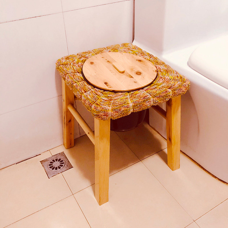 老人实木坐便椅孕妇残q疾人坐便凳椅家用坐便器木质带尿盆便桶盖