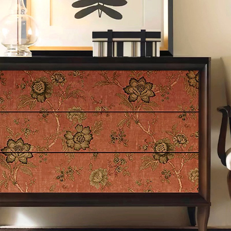 柜门贴纸自粘怀旧复古美式家具衣柜鞋柜子3d立体翻新玻璃改色装饰