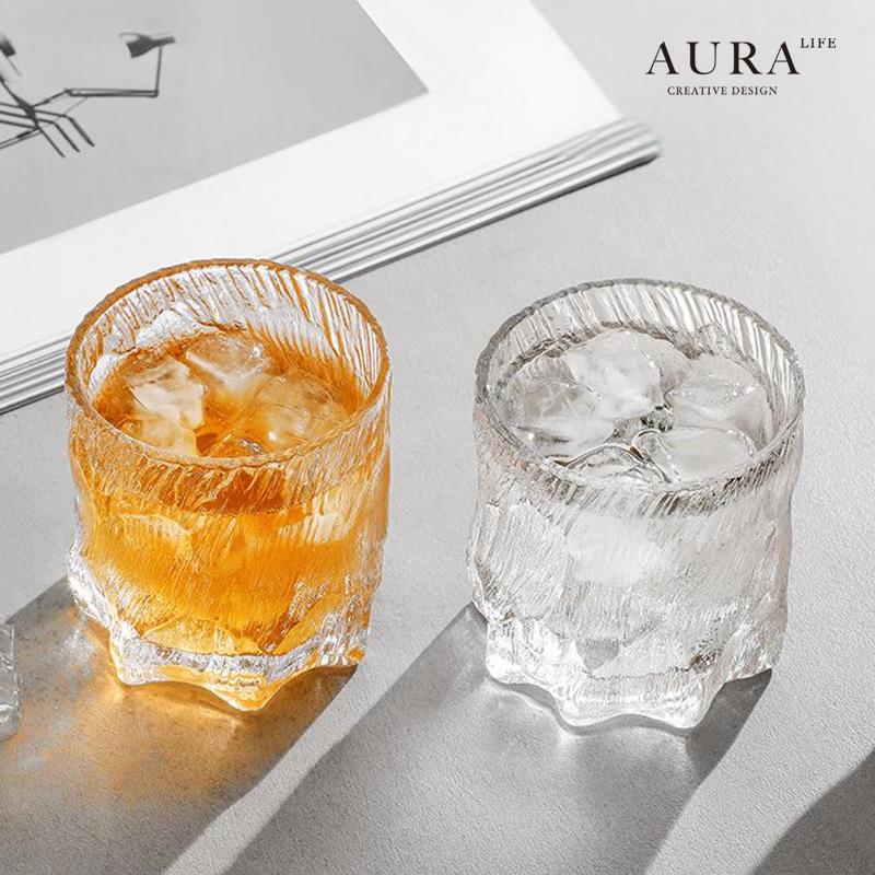 高级感玄冰杯小众设计果汁杯创意威士忌杯洋酒杯家用玻璃杯冰川杯