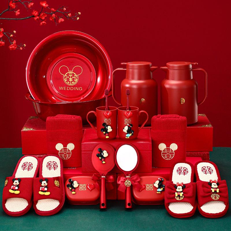 结婚用品大全陪嫁物品女方嫁妆娘家套装婚庆女儿新娘高端镜子一对