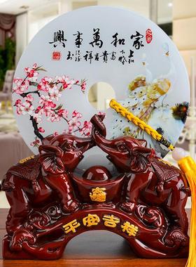 古风工艺品家和万事兴平安扣和氏璧博古架客厅电视柜子家居装饰品