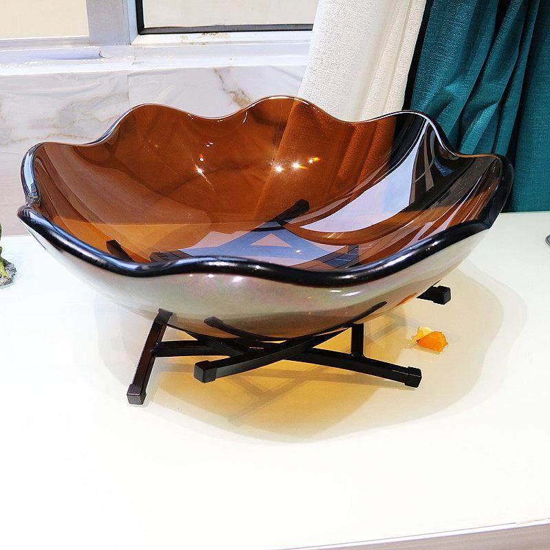 欧式玻璃花边圆碗碗刺身盘自助餐展示架果盘凉菜小料碗罐头沙拉盘