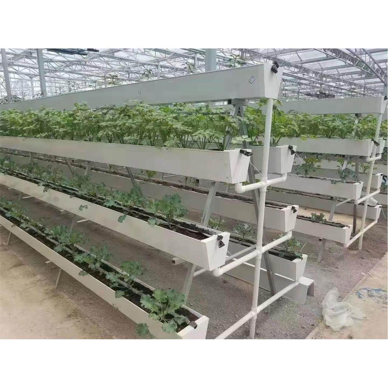 温室大棚无土栽培草莓蔬菜立体种植槽pvc梯形槽无土立体式种植槽