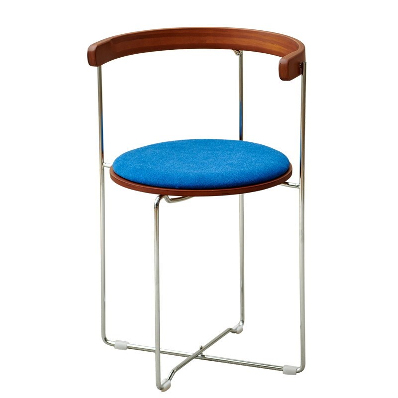 北欧复古实木折叠餐椅家用小户型椅子简约现代网红靠背化妆椅