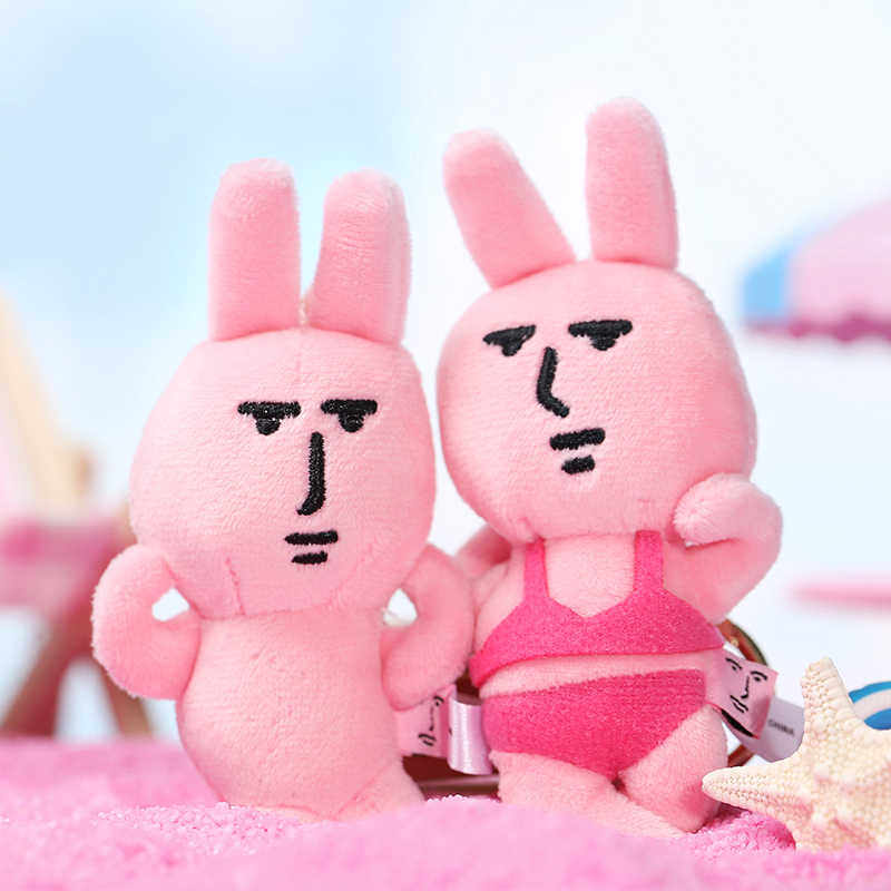 预订粉红兔子MyFriend原创泳装毛绒挂件沙雕搞怪背书包钥匙扣周边