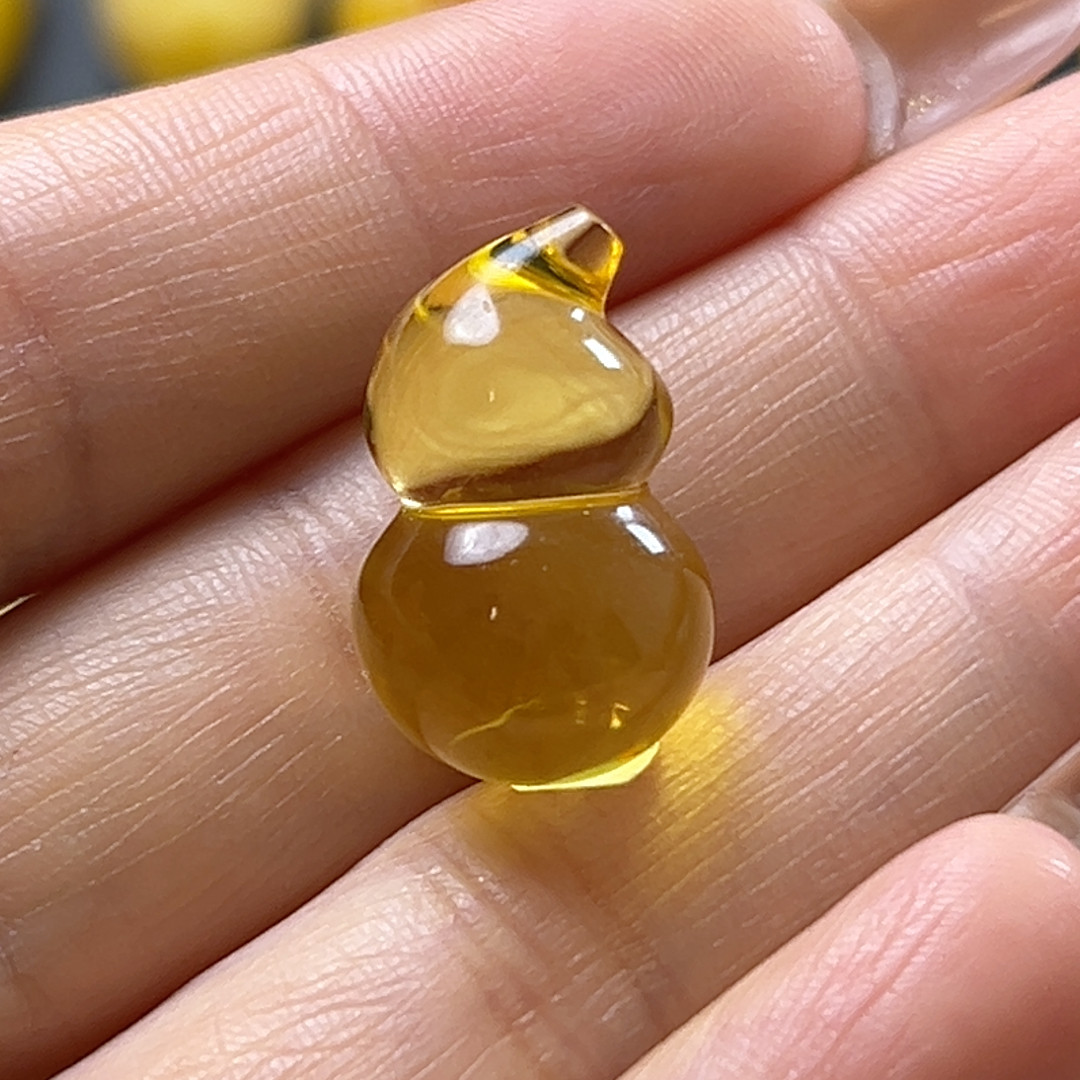 高22+！蜜蜡金珀全净水葫芦吊