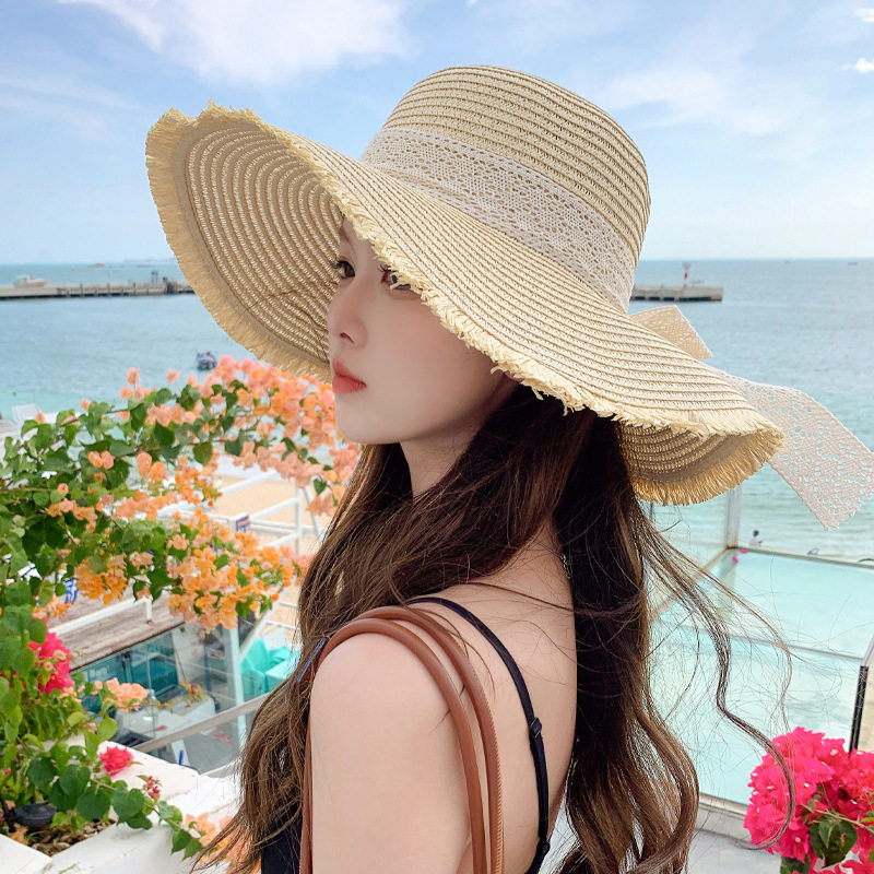 女士可折叠防晒帽帽子夏天水洗韩版防晒遮阳帽大沿沙滩凉帽太阳帽