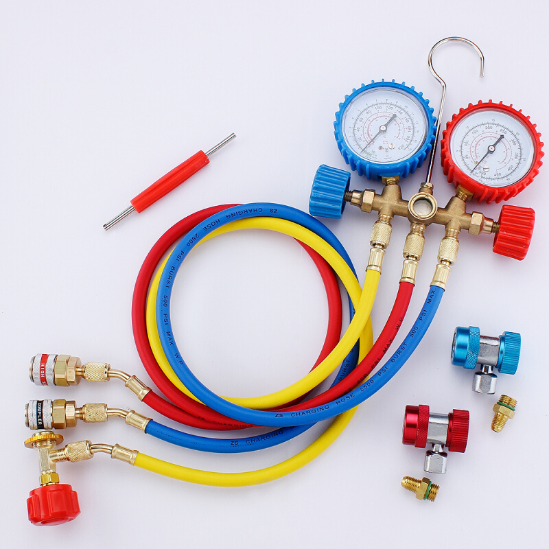 汽车空调韩系加氟表双表工具套装冰种雪种压力表加液打压R134A冷