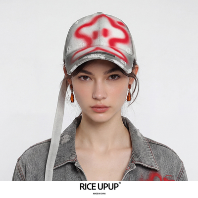 手绘涂鸦擦脏做旧破坏棒球帽