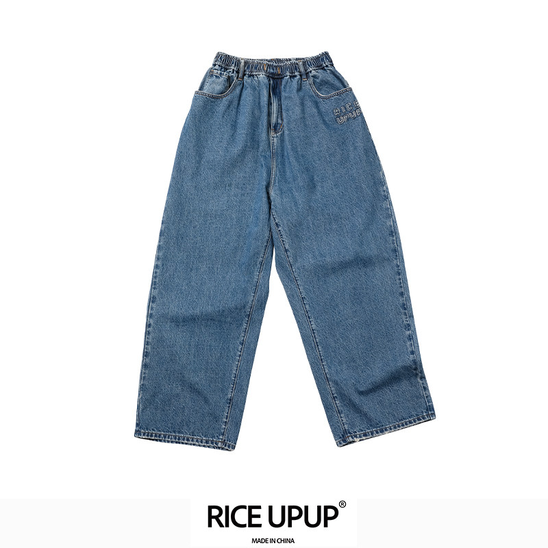 Riceupup"初代星"磨边牛仔裤