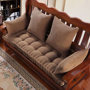 木头沙发坐垫靠垫一体凉椅坐垫老旧款木沙发垫毛茸茸沙发垫冬季
