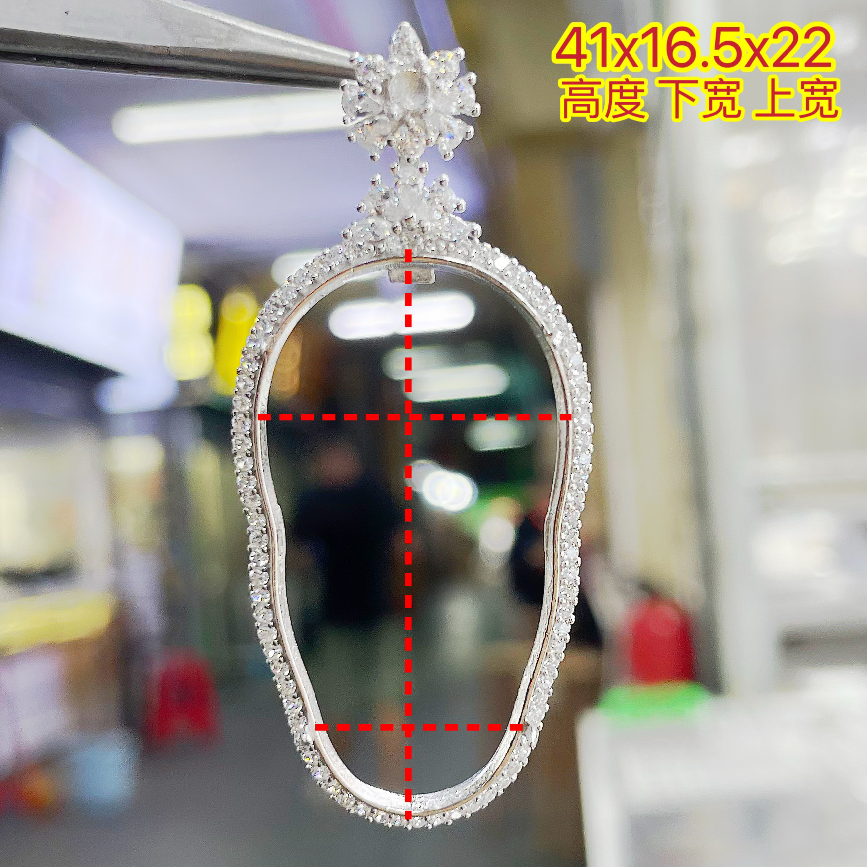 纯银国标叶子翡翠玉石高度20~30自镶嵌不掉色防过敏时尚高级空托