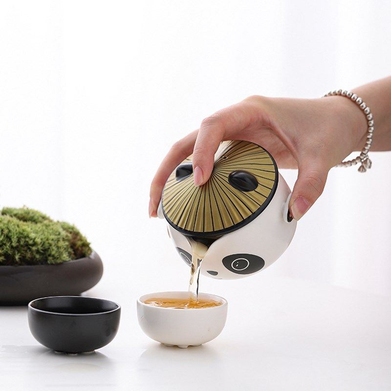 熊猫文创快客杯旅行茶n具便携式户外露营喝茶装备车载陶瓷定制log,餐饮具,旅行茶具,淘宝优惠券,粉丝福利购,淘宝优惠卷