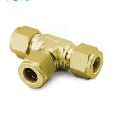 Swagelok世伟洛克(B-40w0-3)黄铜三通接头, 1/4 in. 卡套管
