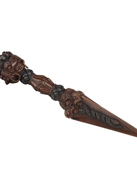 尼泊尔藏传密宗用品 供具纯铜三B面普巴金刚杵金刚撅底座大号摆件