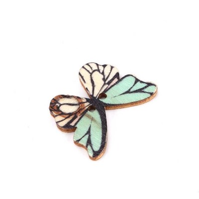 Decorative Wood Butpton  Butterfly Wood Button Cartoon Woode