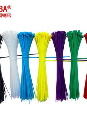 极速彩色a国标尼龙扎带8x350mm100条红黄蓝绿色塑料尼龙扎带厂家