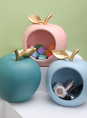 进门入户鞋柜苹果钥匙收纳t摆件家居客厅玄关小装饰品桌面北欧轻