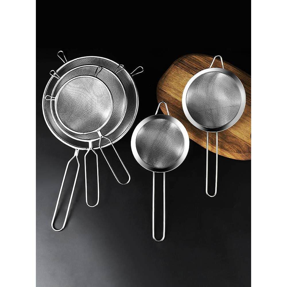 不锈钢过滤网筛超细大密漏勺捞勺珍珠豆浆漏网炸网厨房家用奶茶店