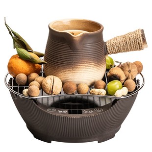 围炉煮茶b室内室外家用电陶炉套装侧把罐罐茶壶煮茶炉器具户外装