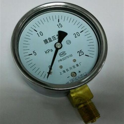 极速膜盒表 微压力计 YE-100 直径100mm 压力 25kpa 螺V纹m20x1.5