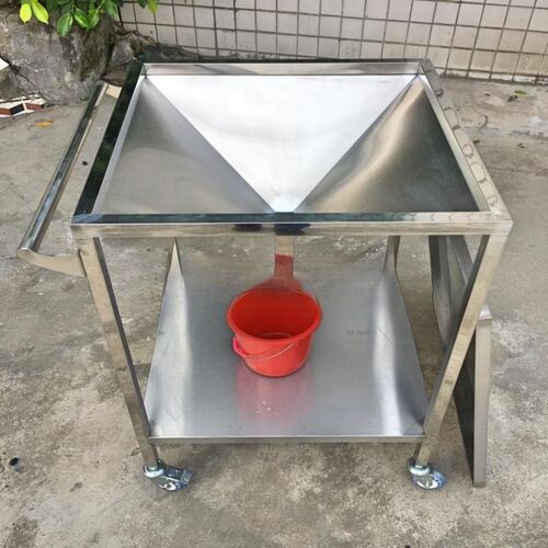 厂价直销不锈钢双层清p创车.清洗车方型推车 半圆清洗治疗车加厚