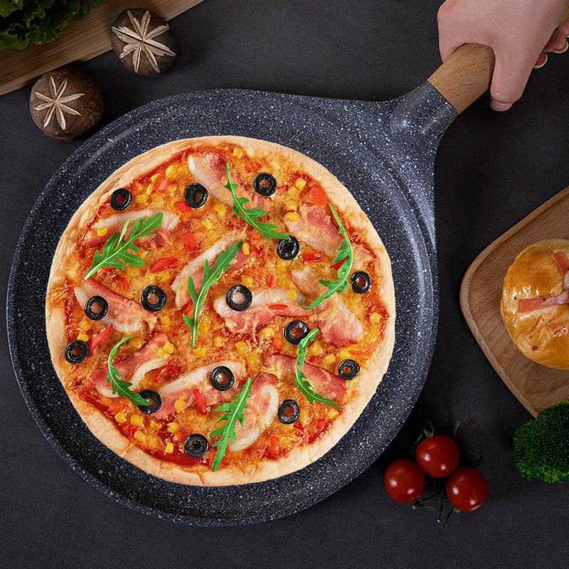 不粘锅26cm披萨盘饼底烤盘千层w平底锅6/7/8/9寸pizza盘班戟锅