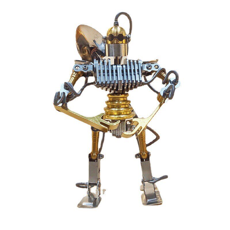 金属机器人模型工j艺品手工不锈钢手脚都可以动孩子礼物SMG机器人