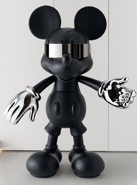 网红潮玩米奇客i厅落地大摆件创意玄关装饰品样板间轻奢公仔大摆