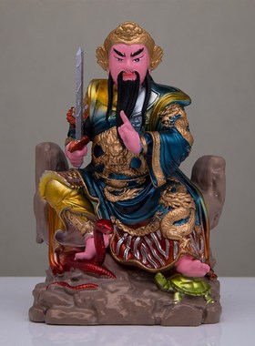 4寸妈祖关公赵公明齐天大圣金钱伯E三头六臂哪吒玄天上帝车载神像