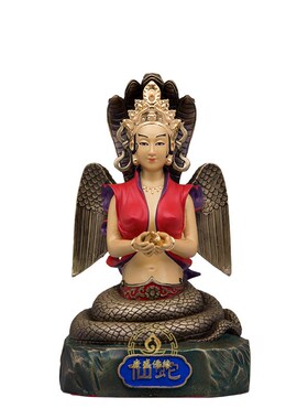 蟒太爷蛇夫人神像纯铜12寸蛇身人身真身L仙家蟒夫人蛇仙客厅摆放