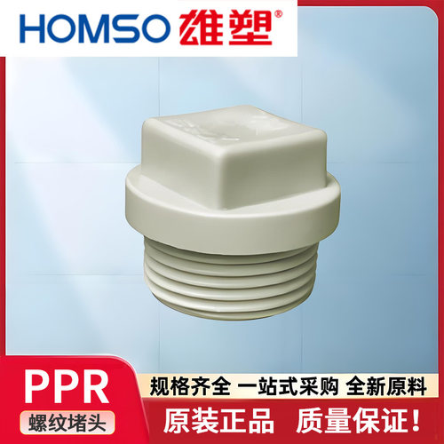 雄塑PPR灰色1/24分外螺纹堵头
