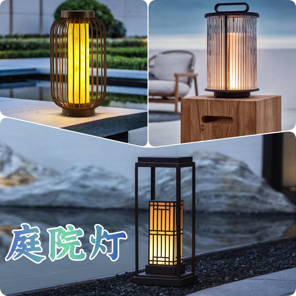 太阳能户外庭院灯新中式草坪灯复古防水阳台灯鸟笼景观氛围落地灯