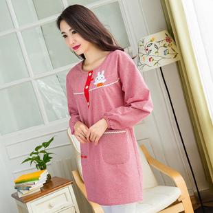 家里家外围裙韩版长袖成人罩衣工作服围腰防水围裙罩衣