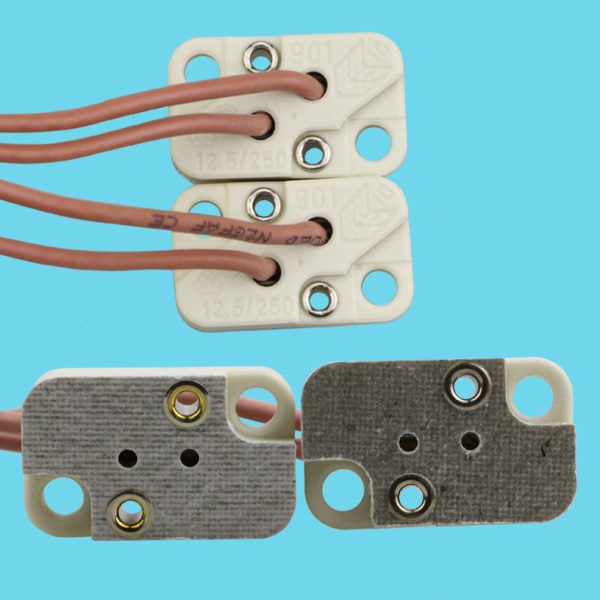 901灯座G6.35脚卤钨灯耐高温陶瓷灯座GZ5.3方形12.5A250W灯头