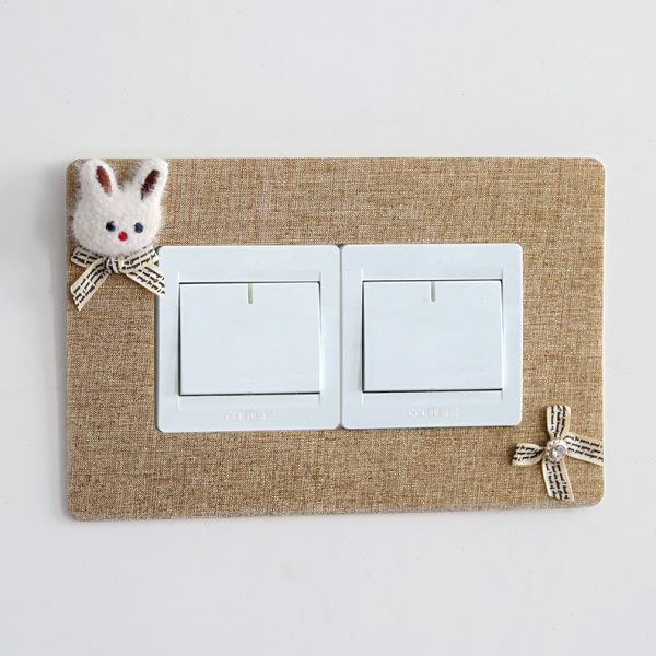 开关保护套家用北欧风可爱创意布艺装饰开关贴墙贴防脏免粘插座套