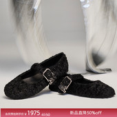 毛毛鞋 CASADEI 新品 羊皮内里防滑芭蕾舞鞋 卡桑蒂 12期免息