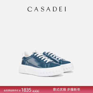 CASADEI/卡桑蒂OFF ROAD时尚牛仔蓝厚底增高休闲运动鞋板鞋