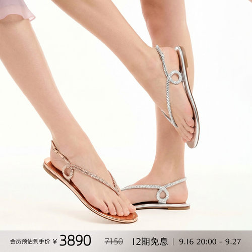 Josephine水钻夹趾凉鞋人字拖