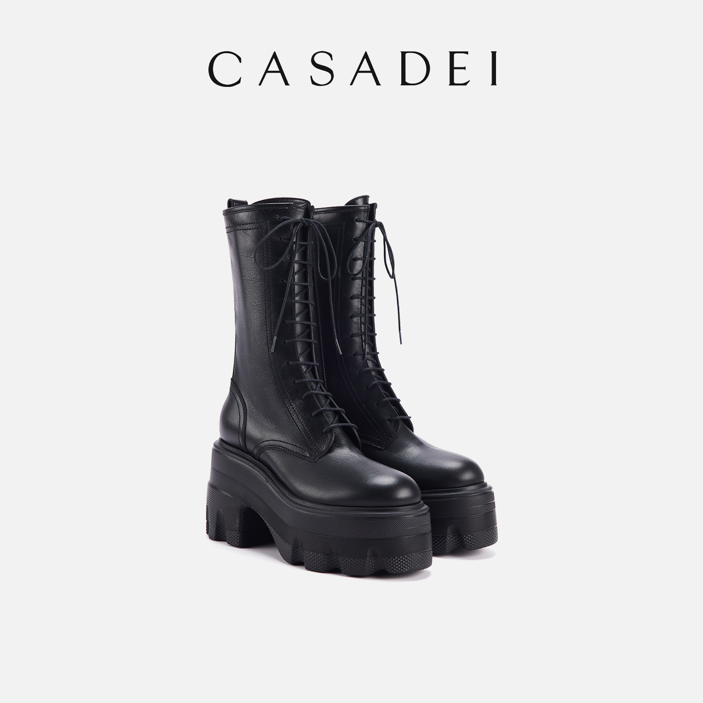 【26新品】CASADEI/卡桑蒂防水台粗跟短靴厚底增高女雪地靴秋冬